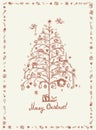 Christmas card, sketch drawing for your design