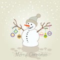 Christmas card with snowman