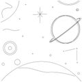 Christmas card with star and planets, vector illustration Royalty Free Stock Photo