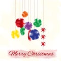 Christmas card with stylized christmas tree decoration, watercolor effect Royalty Free Stock Photo