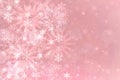 Christmas card template. Abstract festive gradient pink white winter christmas or New Year background texture with blurred bokeh Royalty Free Stock Photo