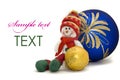 Christmas card - toy with colorful New Year Balls Royalty Free Stock Photo