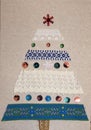 A Christmas card tree made with your own hands Royalty Free Stock Photo