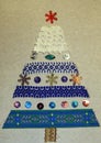 A Christmas card tree made with your own hands Royalty Free Stock Photo