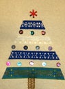 A Christmas card tree made with your own hands Royalty Free Stock Photo