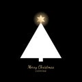 Christmas card with Christmas tree and shining star at the top Royalty Free Stock Photo