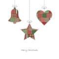 Christmas Card Vector - Three hangtags on white background Royalty Free Stock Photo