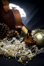 Christmas card with violin Royalty Free Stock Photo
