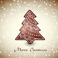 Christmas card whith chocolate gingerbread tree