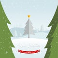 Christmas card with winter landscaping Royalty Free Stock Photo