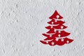 Christmas card with xmas tree drawing in flour, copy space Royalty Free Stock Photo