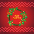 Christmas cardChristmas round frame made of winter things Royalty Free Stock Photo