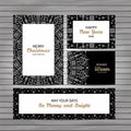 Christmas cards elegant outline geometry style