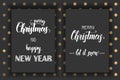 Christmas cards with hand made trendy lettering Merry Christmas and Happy New Year.Let it snow Royalty Free Stock Photo