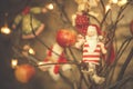 Christmas cards. Old rag doll of Santa Claus Royalty Free Stock Photo