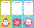 Christmas cards with Santa Claus, snowman Royalty Free Stock Photo