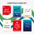 Christmas Cards Set. Merry Christmas Cards. Happy Holidays