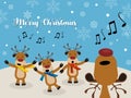 Christmas Carol with Reindeer Royalty Free Stock Photo