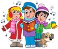 Christmas carol singers theme 1 Royalty Free Stock Photo