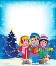 Christmas carol singers theme 4 Royalty Free Stock Photo