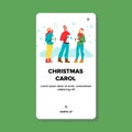 Christmas Carol Singing People Singers Vector Illustration