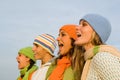 Christmas carolers, group youth Royalty Free Stock Photo