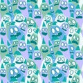 Christmas cartoon doodle seamless monster pattern for wrapping paper and fabrics and linens and kids Royalty Free Stock Photo