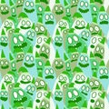 Christmas cartoon doodle seamless monster pattern for wrapping paper and fabrics and linens and kids Royalty Free Stock Photo