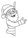 Christmas Cartoon Santa Claus Pointing Around Sign Royalty Free Stock Photo