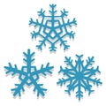 Christmas Cartoon Snowflakes On White Background