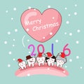 Christmas with cartoon tooth family Royalty Free Stock Photo