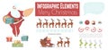 Christmas Cartoon Vector Infographics Elements Set Royalty Free Stock Photo