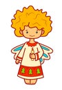 Christmas cartoons clip art . Angel clipart vector illustration Royalty Free Stock Photo