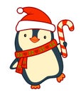 Christmas cartoons clip art. Christmas penguin vector illustration Royalty Free Stock Photo