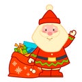 Christmas cartoons clip art. Santa claus bag clipart vector illustration Royalty Free Stock Photo