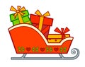 Christmas cartoons clip art. Christmas sled vector illustration