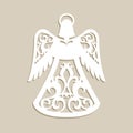 Christmas carved openwork angel Royalty Free Stock Photo