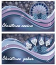 Christmas casino banners, vector