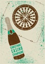 Christmas, Casino, Champagne. Casino Christmas Party typographic retro grunge poster. Retro vector illustration.