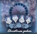 Christmas casino invitation snow card