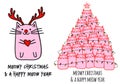 Christmas cat tree, vector illustration Royalty Free Stock Photo