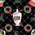 Christmas centrepiece element seamless pattern