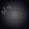 Christmas chalkboard background with snowflakes