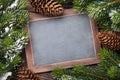 Christmas chalkboard and fir tree