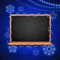 Christmas Chalkboard with Neon Snowflakes