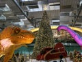 Christmas in Changi Airport Terminal 3 Dinosaur Theme Royalty Free Stock Photo