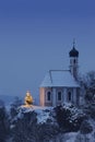 Christmas chapel and tree