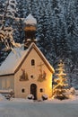 Christmas chapel and tree
