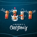 Christmas character, Santa Claus snowman, reindeer Royalty Free Stock Photo