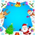 Christmas characters frame design illustration. Royalty Free Stock Photo